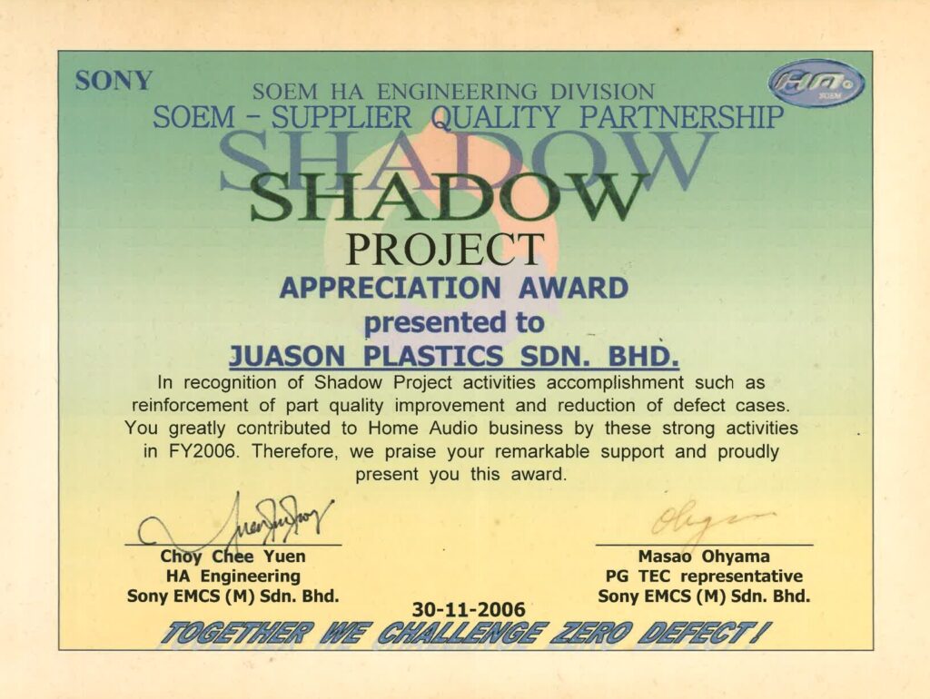 SONY Appreciation Award